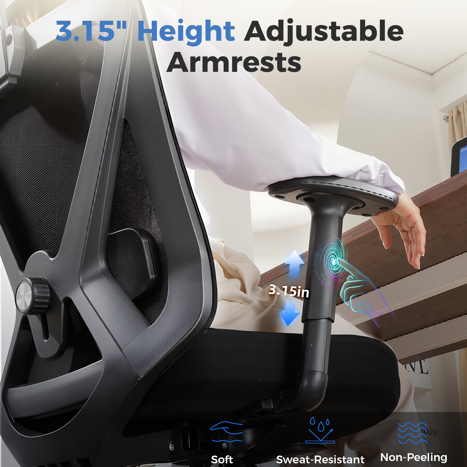 COMHOMA Mesh Office Chair Big and Tall 350 LBS CH226 (No Footrest)