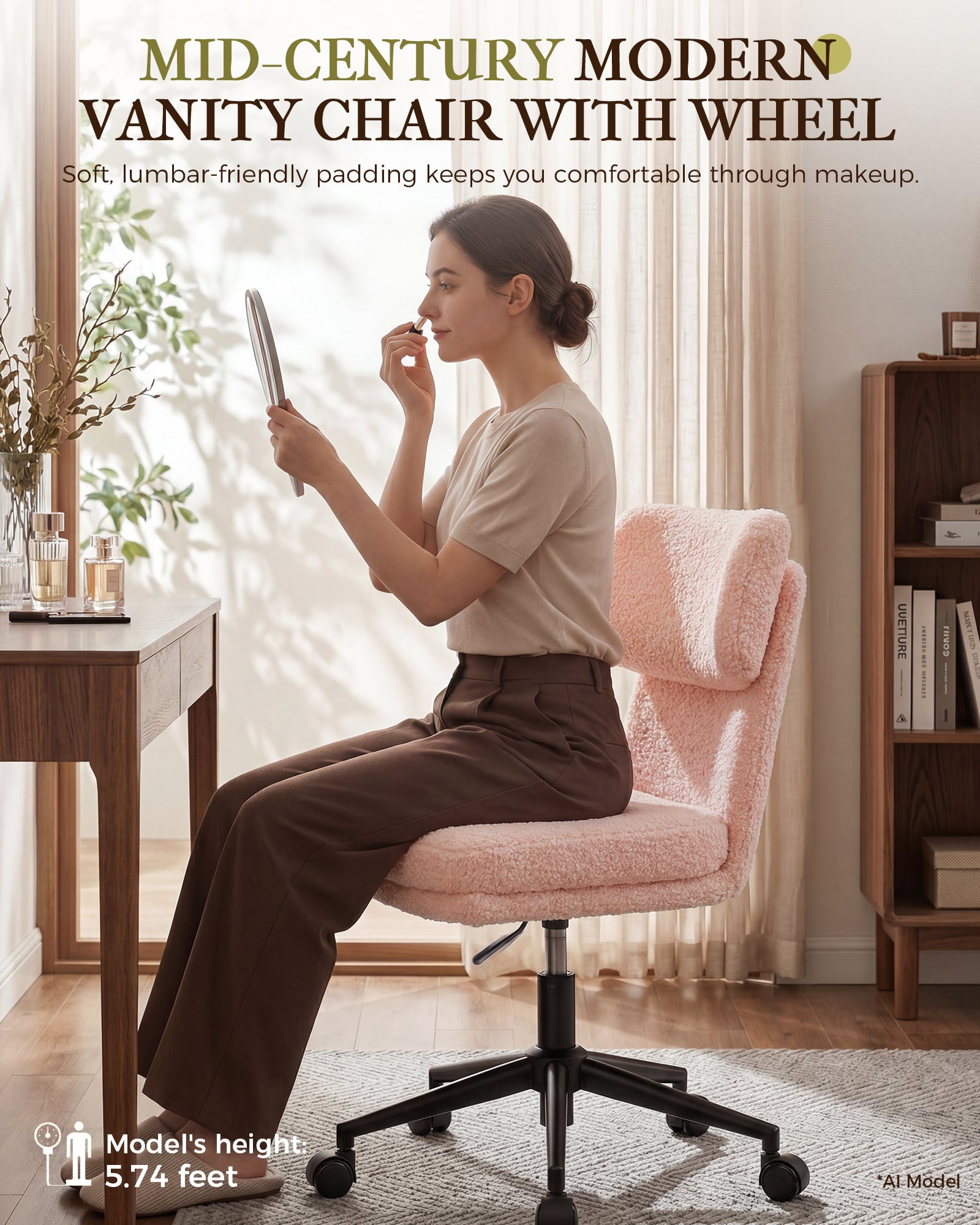 Mid Century Modern Office/Vanity/Dinning Chair CH400-Lucklife