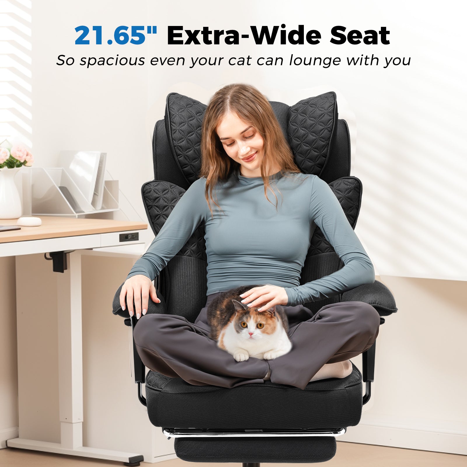 COMHOMA Big Headrest 400LBS Big and Tall Office Chair CH610