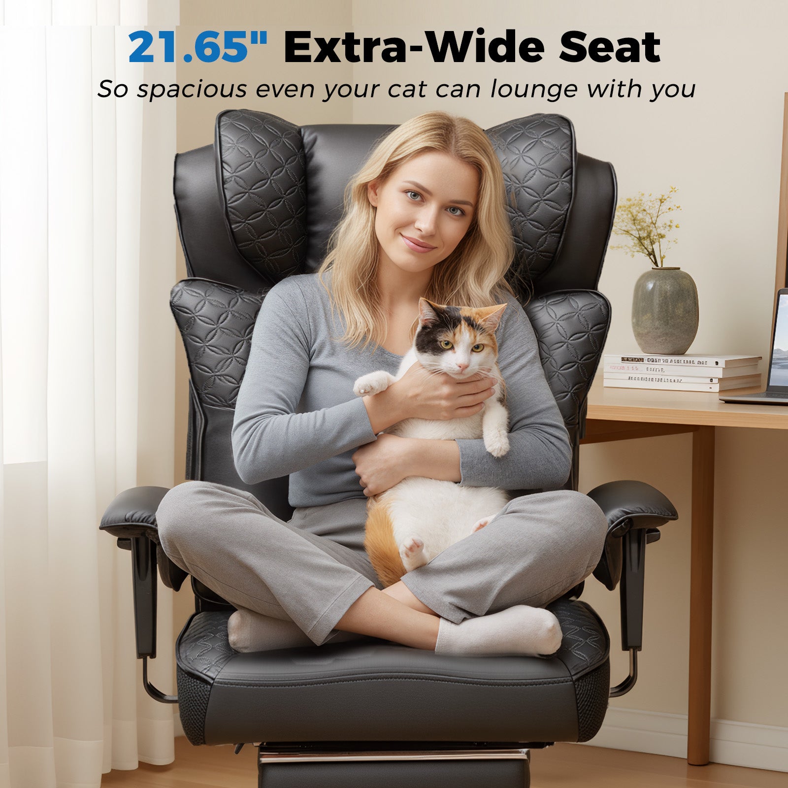 COMHOMA Big Headrest 400LBS Big and Tall Office Chair CH610