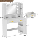 COMHOMA Vanity Desk with Large Storage, RGB LED Lights and Power Outlet B1004