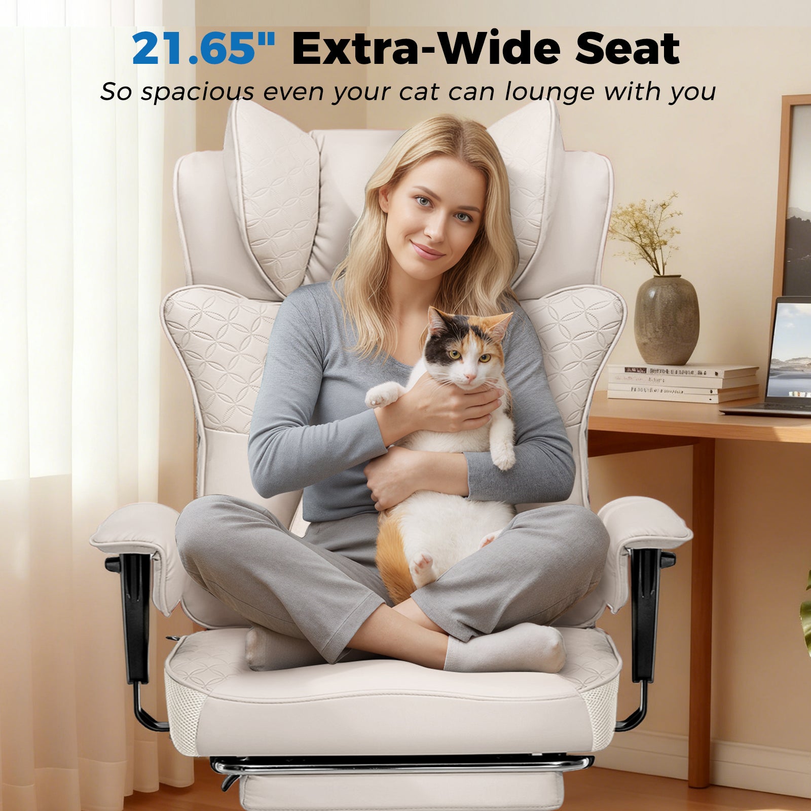 COMHOMA Big Headrest 400LBS Big and Tall Office Chair CH610