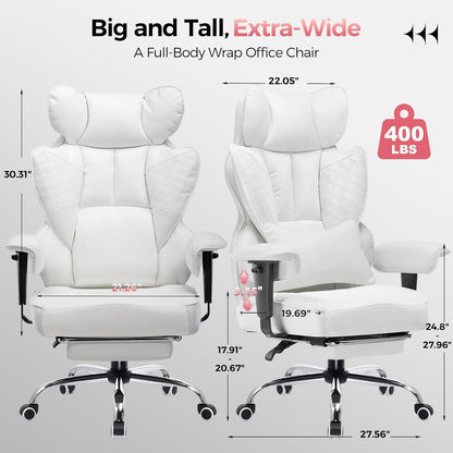 COMHOMA Upgraded Big and Tall Office Chair 400LBS with Adjustable Armrest CH510/CH511