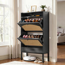 Shoe Storage Cabinet with 2 Flip Drawers & Charging Station