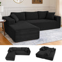 COMHOMA Modular Sectional Couch with L/R-Shape Chaise, Corduroy Upholstery & No Assembly Required B10