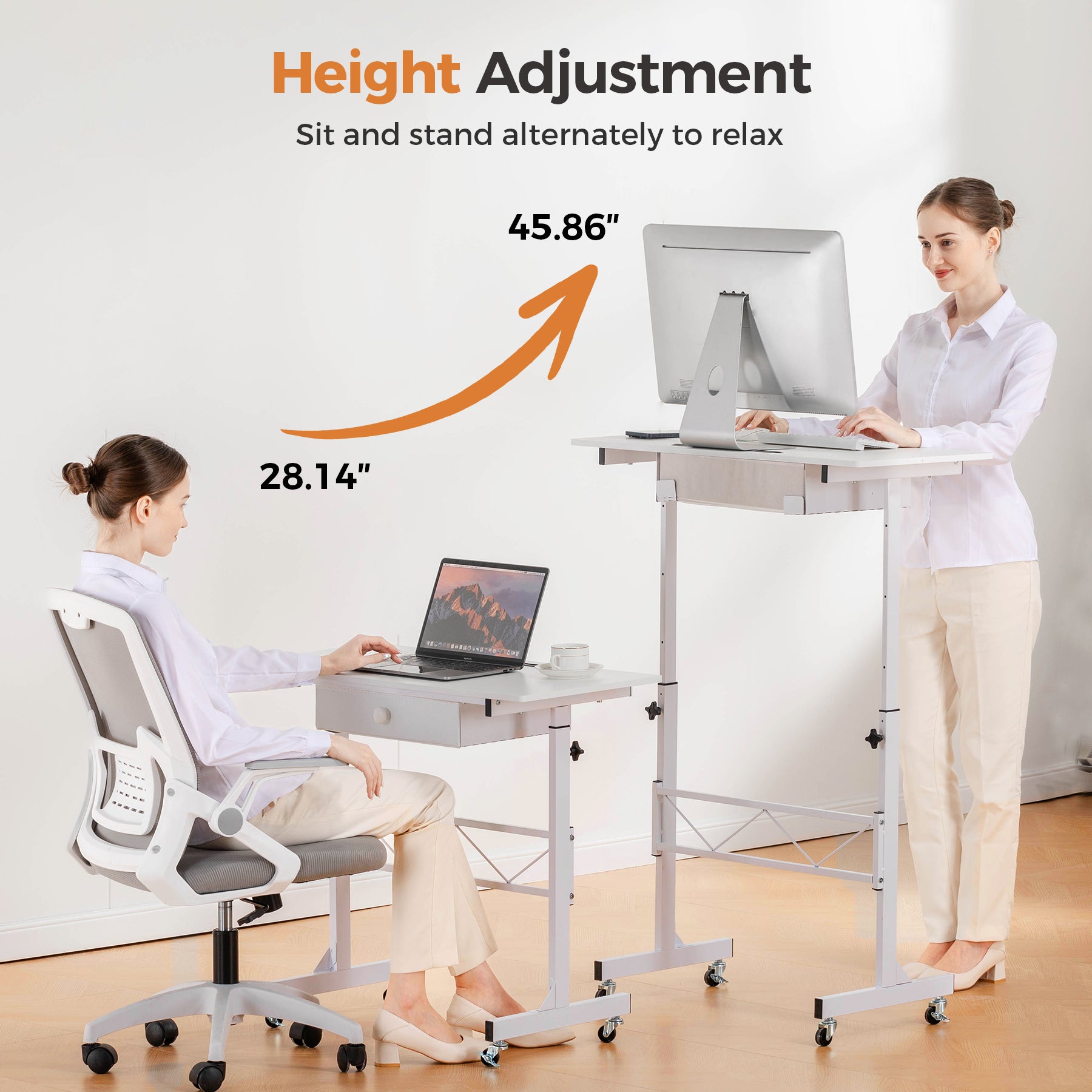 COMHOMA Small Adjustable Standing Desk & Tiltable Tabletop DH005