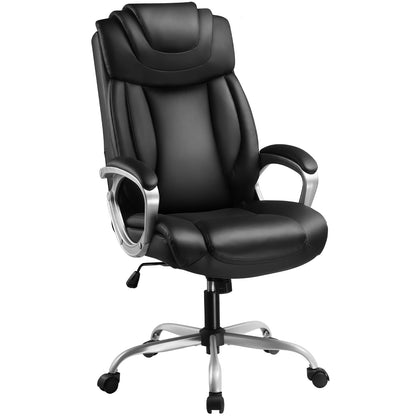 COMHOMA PU Leather Adjustable Office Chair with Headrest & Lumbar Support CH158