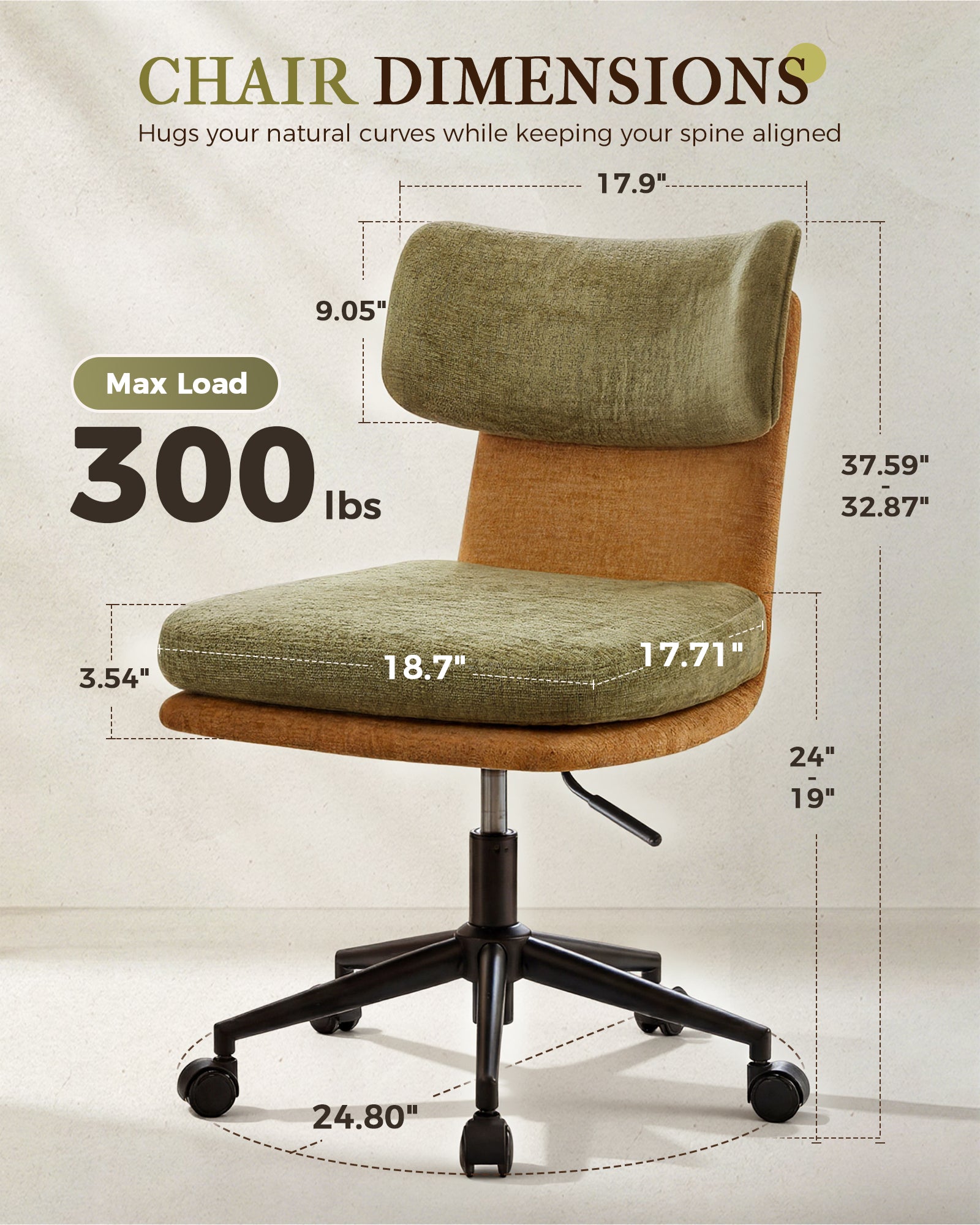 Mid Century Modern Office/Vanity/Dinning Chair CH400-Lucklife