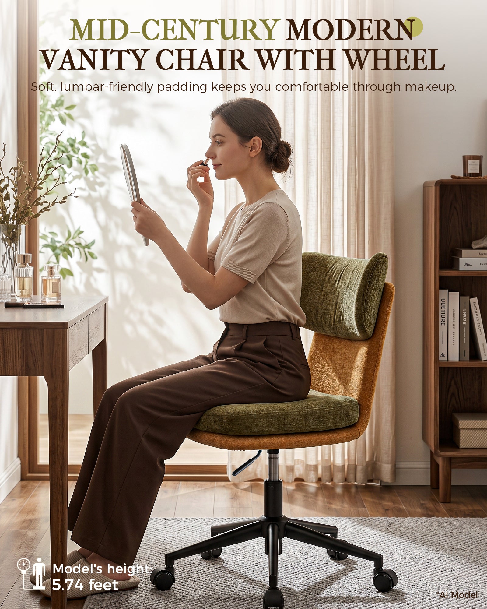 Mid Century Modern Office/Vanity/Dinning Chair CH400-Lucklife
