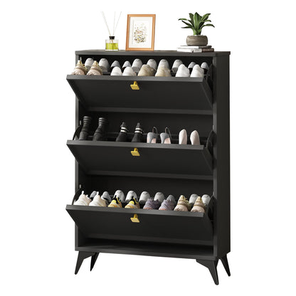 COMHOMA Shoe Storage Cabinet with 3  Flip Drawers