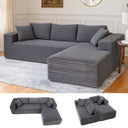 COMHOMA Modular Sectional Couch with L/R-Shape Chaise, Corduroy Upholstery & No Assembly Required B10