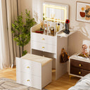 COMHOMA Small 3 in 1 Makeup Vanity Desk with Mirror and Lights B400