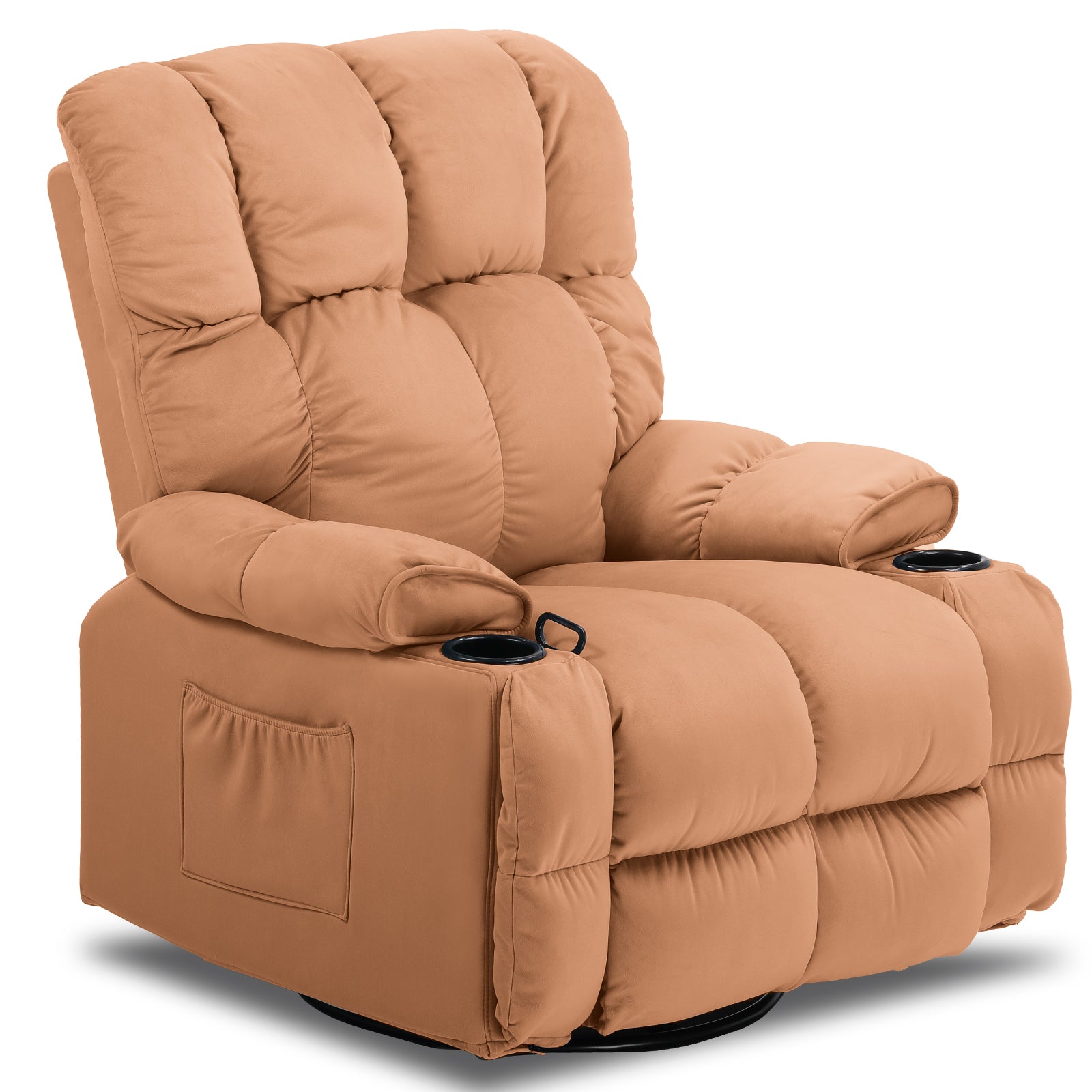 COMHOMA Premium Fabric Recliner with Swivel, Massage & Heat GB-BRC-02