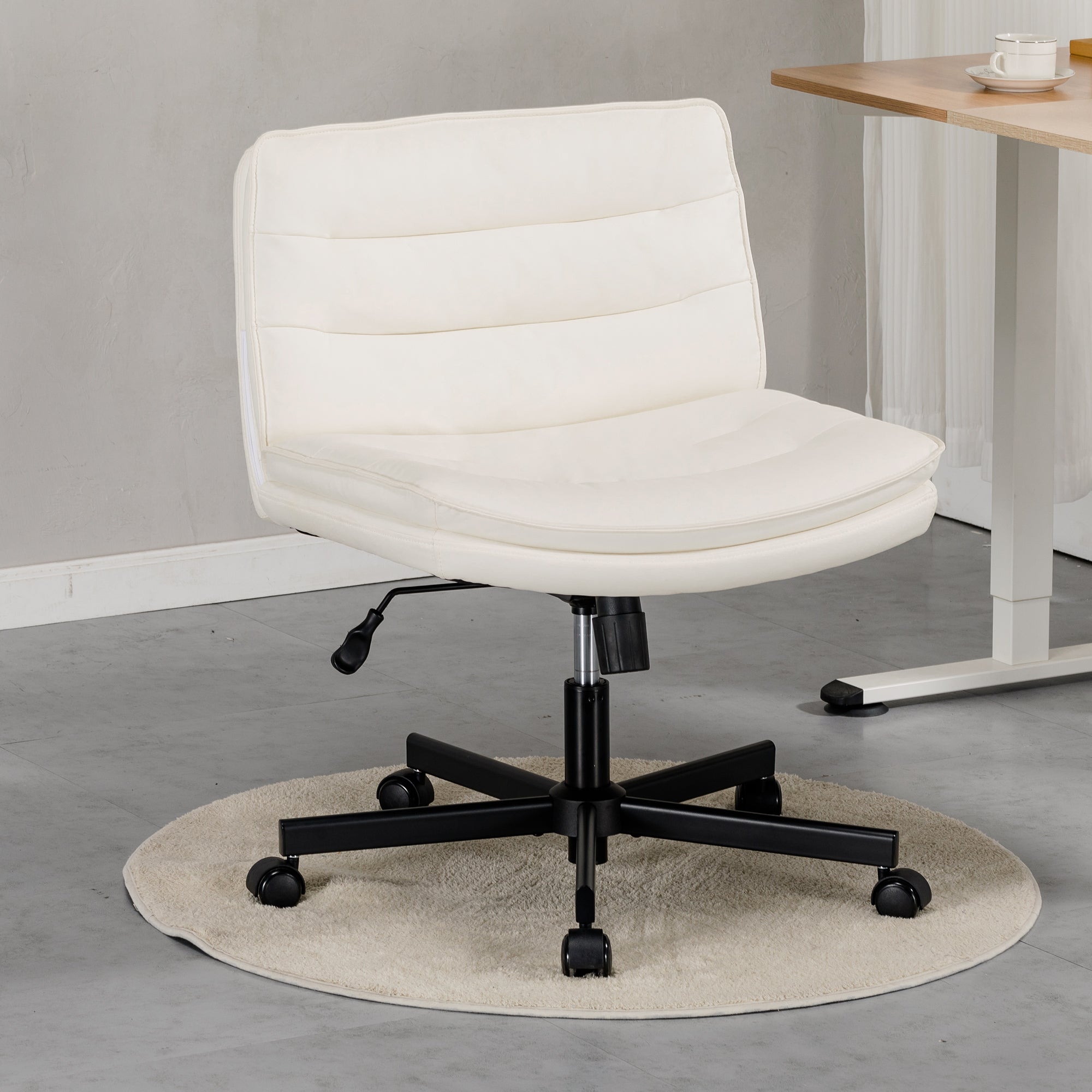COMHOMA Armless Adjustable Criss Cross Vanity Computer Chair CH310