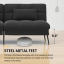 COMHOMA 72“ Convertible Futon Sofa Bed with Adjustable Backrest B001