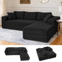 COMHOMA Modular Sectional Couch with L/R-Shape Chaise, Corduroy Upholstery & No Assembly Required B10
