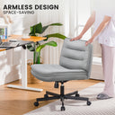 Armless ergonomic office chair with adjustable height and space-saving design in a bright home office setting, part of Office & Game and Office Furniture collections.