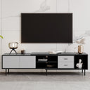 Modern TV Stand for 80'' TV with 2 Doors, Media Console Table, Entertainment Center with Large Storage Cabinet for Living Room, Bedroom