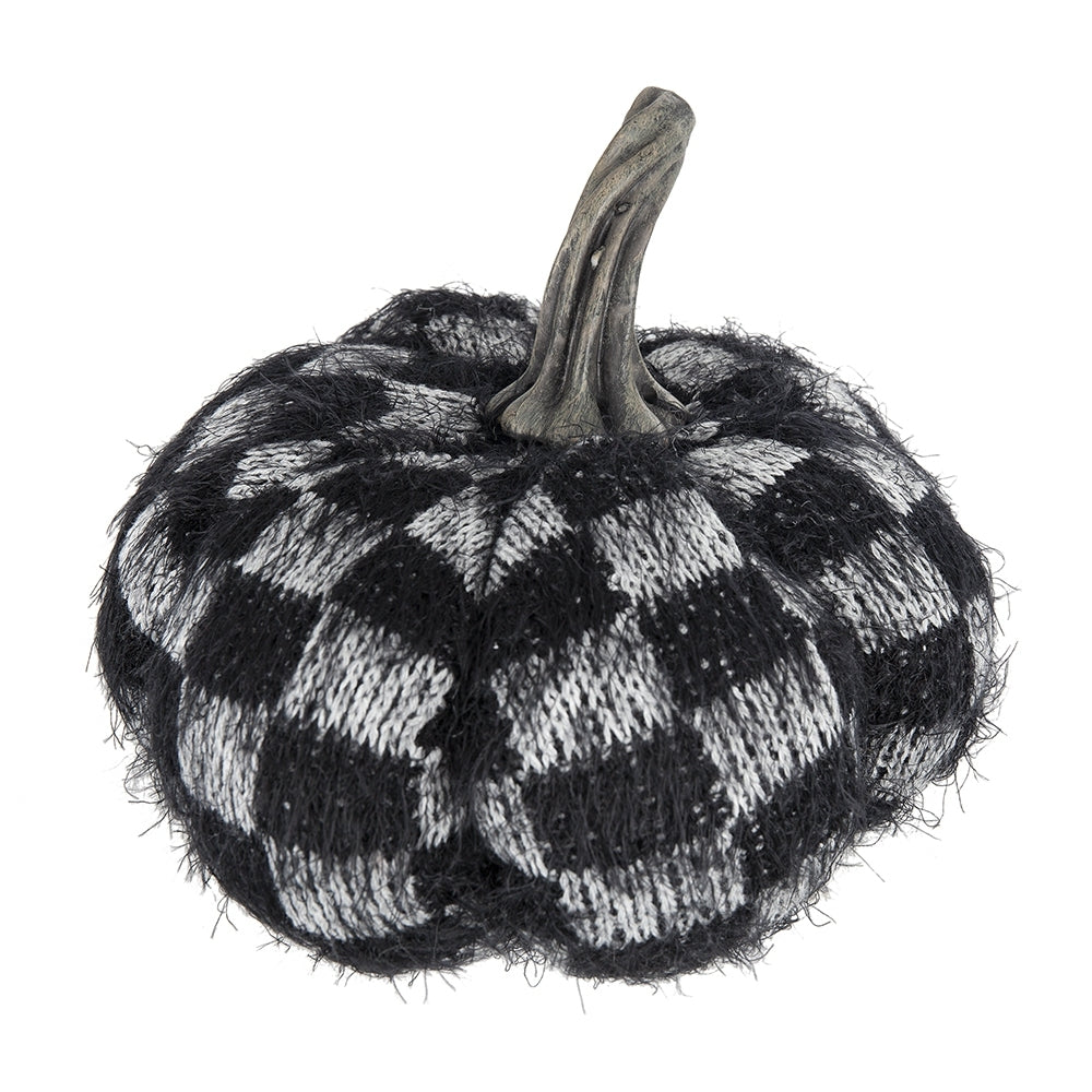 8.3X8.3X6.7' Fabric Black Pumpkin Decor, for Holiday Halloween Decoration