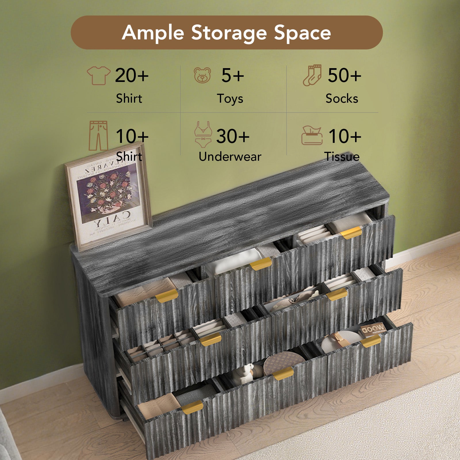 COMHOMA Buffet Sideboard Cabinet with 6/8 Drawers