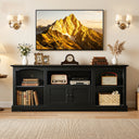 COMHOMA 71"/70"/59" TV Stand up to 80 Inch TV, Modern Farmhouse Entertainment Center with Open Storage Shelves and Cable Management Holes for Living Room H1004