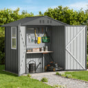 COMHOMA Outdoor Metal Storage Tool Shed B106