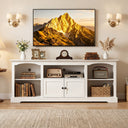 COMHOMA 71"/70"/59" TV Stand up to 80 Inch TV, Modern Farmhouse Entertainment Center with Open Storage Shelves and Cable Management Holes for Living Room H1004