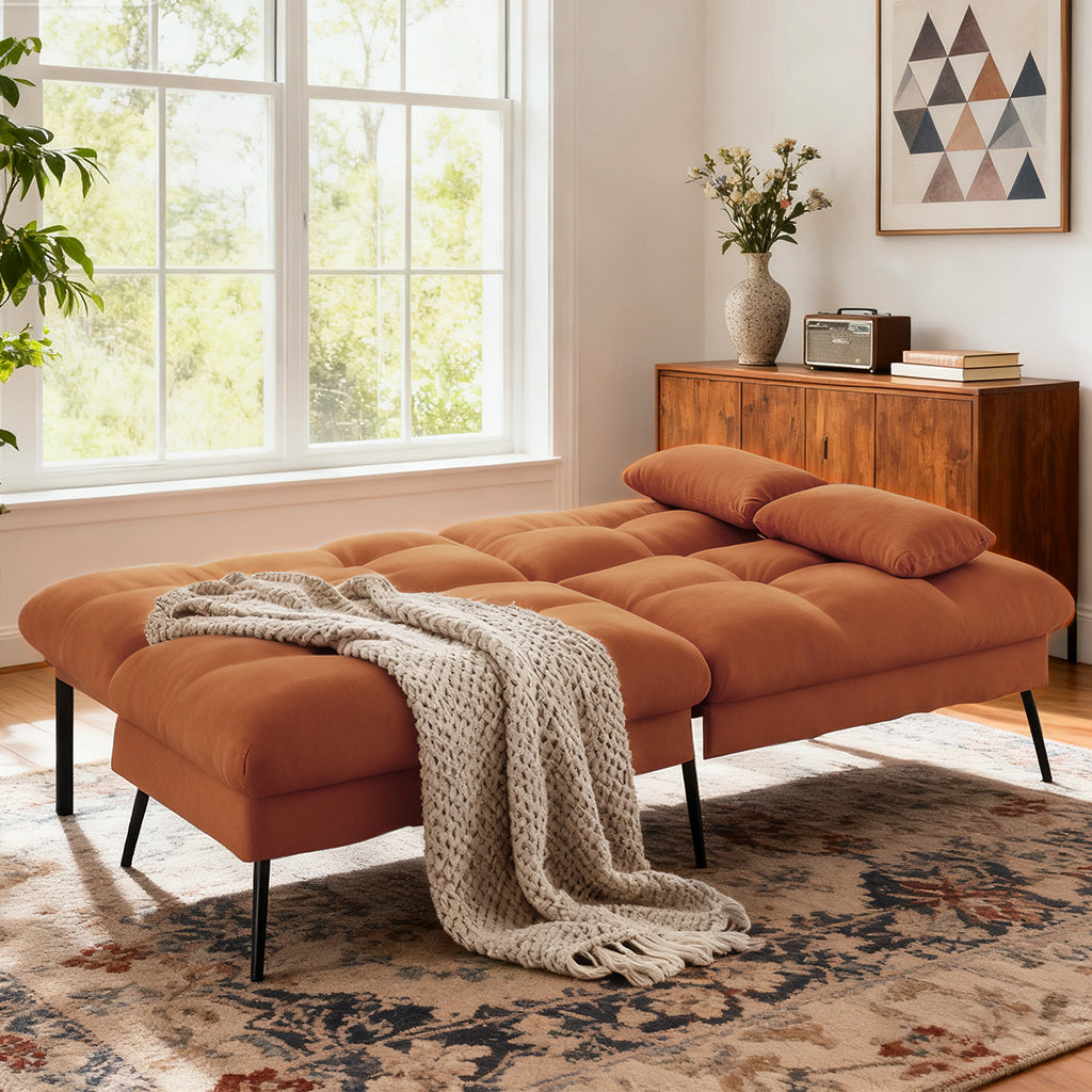 COMHOMA 72“ Convertible Futon Sofa Bed with Adjustable Backrest B001