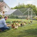 COMHOMA Large Metal Chicken Coop with Waterproof Roof & Lockable Door OT-GD06