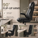 GTPLAYER Office Executive Chair with Flip-up Arms, Ink Black - AMZ