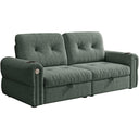 Green Chenille 2-in-1 Convertible Sofa Bed, 77-Inch Multi-Functional Living Room and Bedroom Furniture with Sturdy Steel Frame and Comfortable Foam Cushions