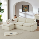 Modern corduroy cloud sofa, can be freely combined and has a comfortable sitting experience, suitable for modern living room furniture in homes, apartments, and offices