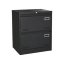 Modern Black Metal 2 Drawer Lateral File Cabinet with Lock for Home Office Use