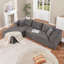 COMHOMA Modular Sectional Couch with L/R-Shape Chaise, Corduroy Upholstery & No Assembly Required B10