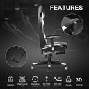 GTPLAYER Gaming Chair with Footrest, Swivel Rocker with Headrest and Lumbar Support GT002NAF