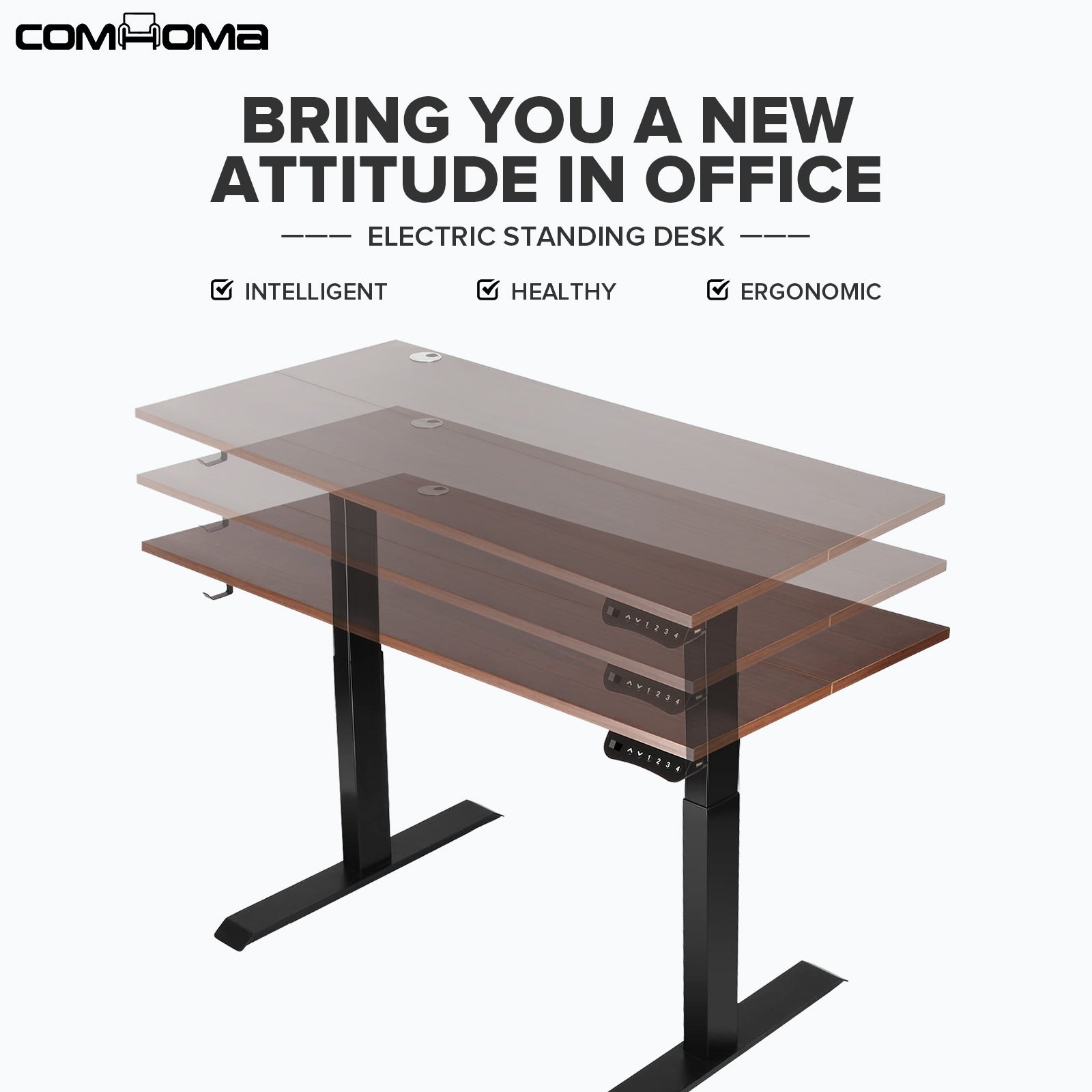COMHOMA Electric Standing Desk Adjustable Height Desk Motorized Standing Workstation