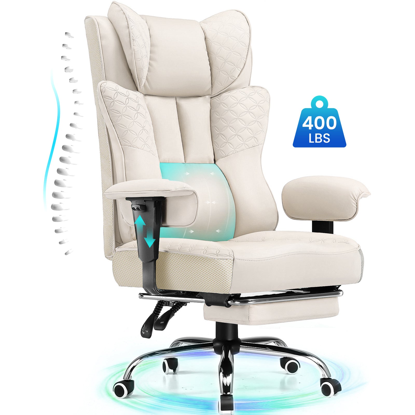 [Mid-Year Sale] Big Headrest 400LBS Big and Tall Office Chair CH610
