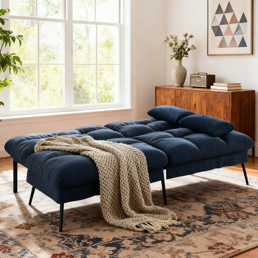 COMHOMA® 72“ Convertible Futon Sofa Bed with Adjustable Backrest B001