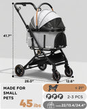 COMHOMA 3-in-1 Foldable Pet Stroller for Small Dogs & Cats Up to 45 lbs with Storage Basket and Cup Holder, PET-CART01