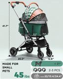 COMHOMA 3-in-1 Foldable Pet Stroller for Small Dogs & Cats Up to 45 lbs with Storage Basket and Cup Holder, PET-CART01