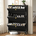 COMHOMA Shoe Storage Cabinet with 3  Flip Drawers