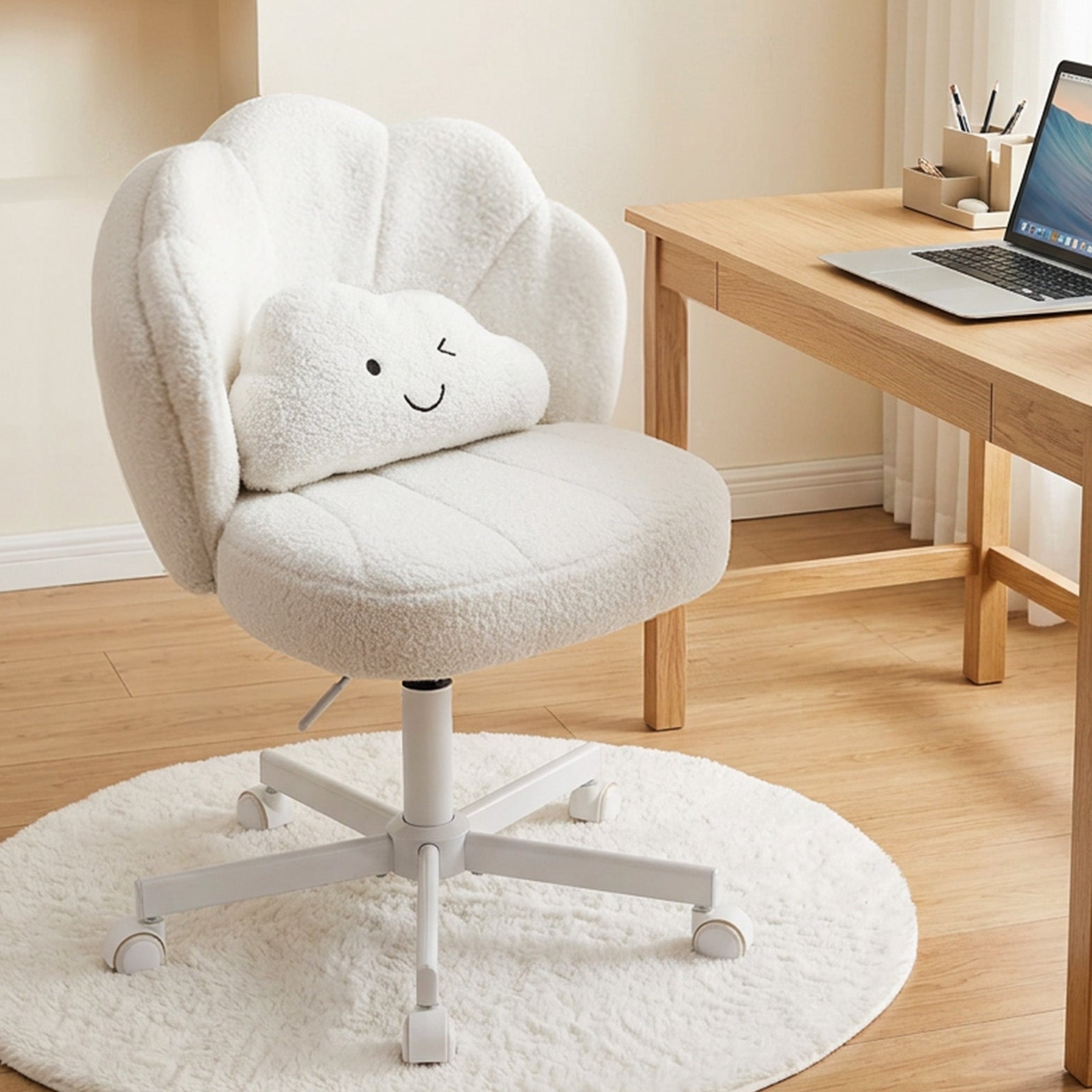 COMHOMA Petal Cute Vanity Chair, Height Adjustable CH718