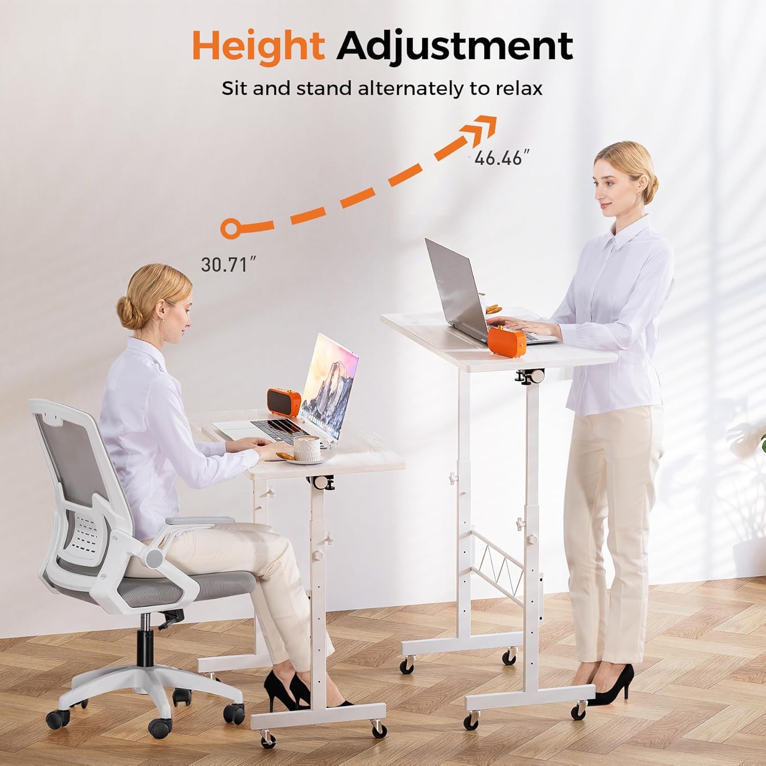 COMHOMA Small Adjustable Standing Desk & Tiltable Tabletop DH005