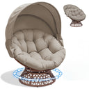COMHOMA® Outdoor Rocking Papasan Chair, Oversized Wicker Patio Rocker OT-CH03