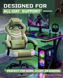 LUCKRACER Big and Tall Gaming Chair 350lbs with Footrest LR408