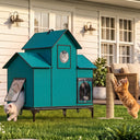 LUCKLIFE® Extra Large Heated Cat House for Outside, 100% Weatherproof, 27.9"W x 16.5"D x 32.7"H, PET07