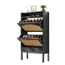 Shoe Storage Cabinet with 2 Flip Drawers & Charging Station