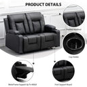 COMHOMA PU Massage Recliner with Swivel, Heat & Cup Holders H7134
