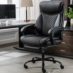 COMHOMA Executive Chair High-Back PU Leather Office Chair with Footrest