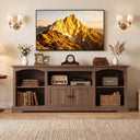 COMHOMA® 71" TV Stand for up to 80 Inch TV, Modern Farmhouse Entertainment Center with Open Storage Shelves and Cable Management Holes for Living Room H1004